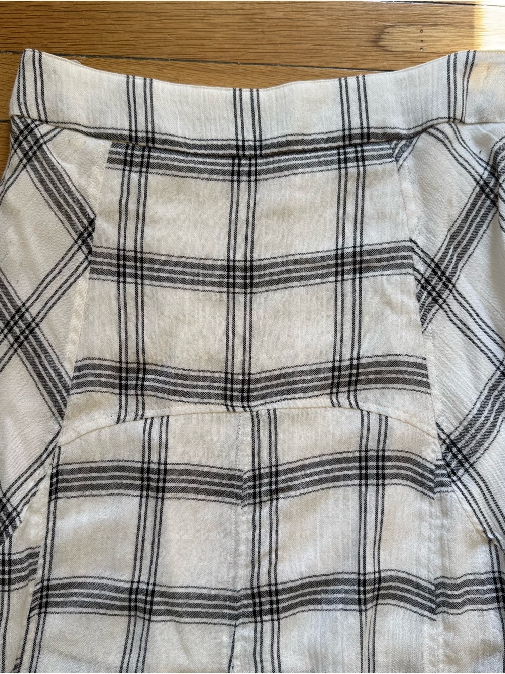 Free People Black and White Plaid Flared Maxi Skirt - Picture 2 of 7